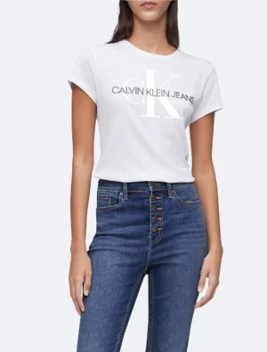 Camiseta Calvin Klein com Gola Redonda e Logotipo Monograma